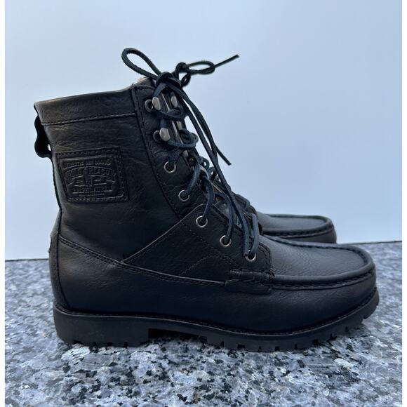 Polo Ralph Lauren ROULAND BO-CSL Black Boots Men’s Size 8D - Picture 1 of 12